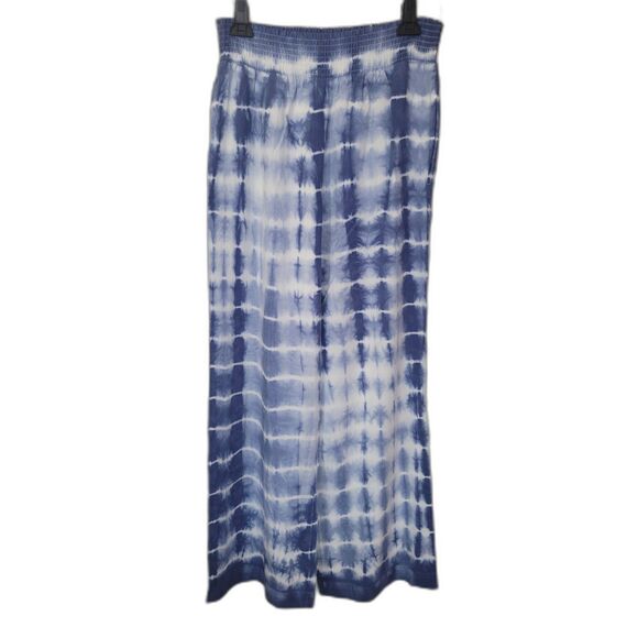 Anthropologie Cloth & Stone Blue Tie DyeWide Leg Pants